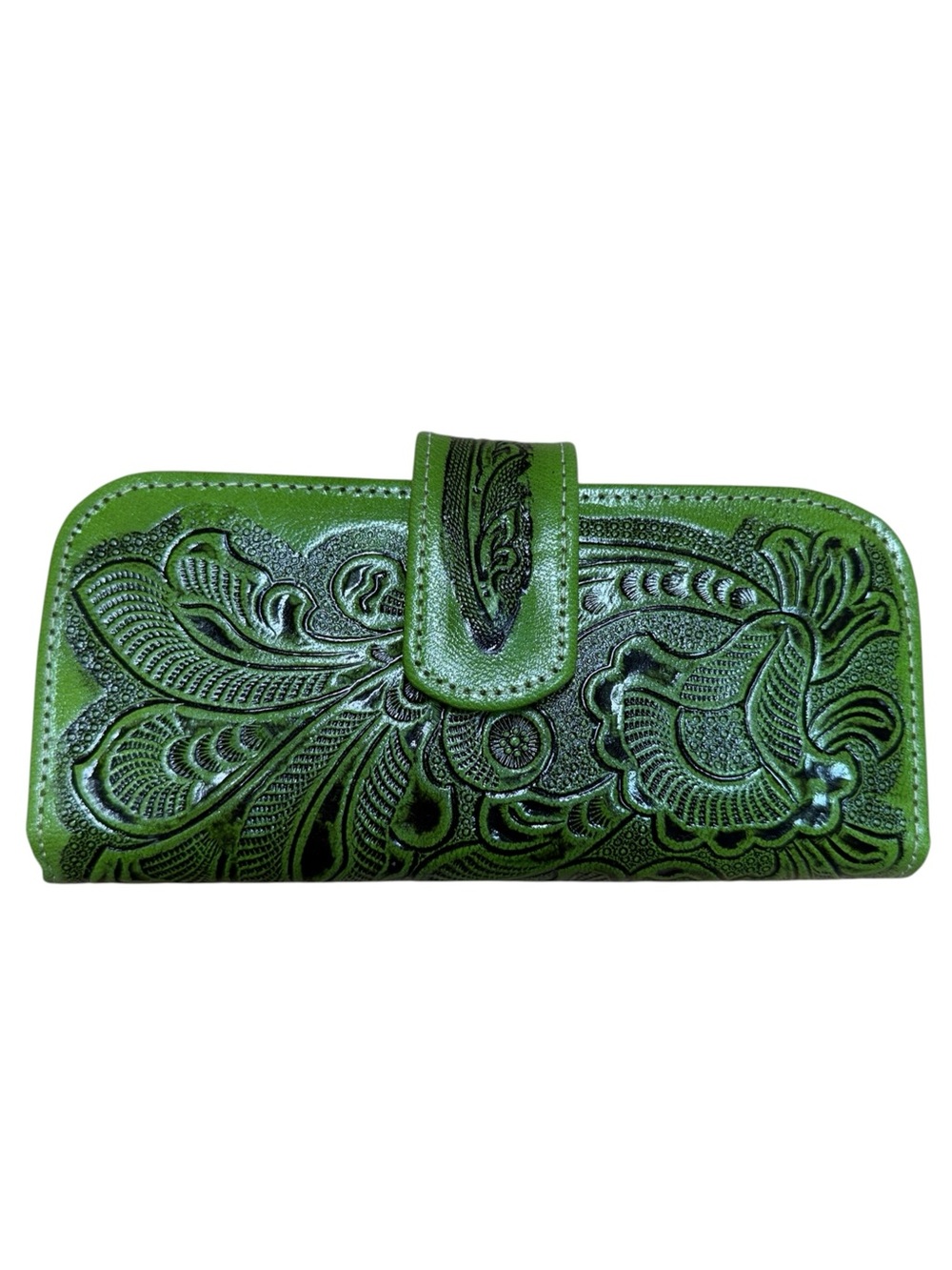 Mexican leather embossed wallet Green